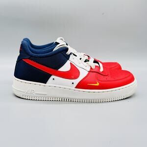 Nike Shoes Boys 7 Womens 8.5 Red White Blue Leather Air Force 1 07 LV8 USA